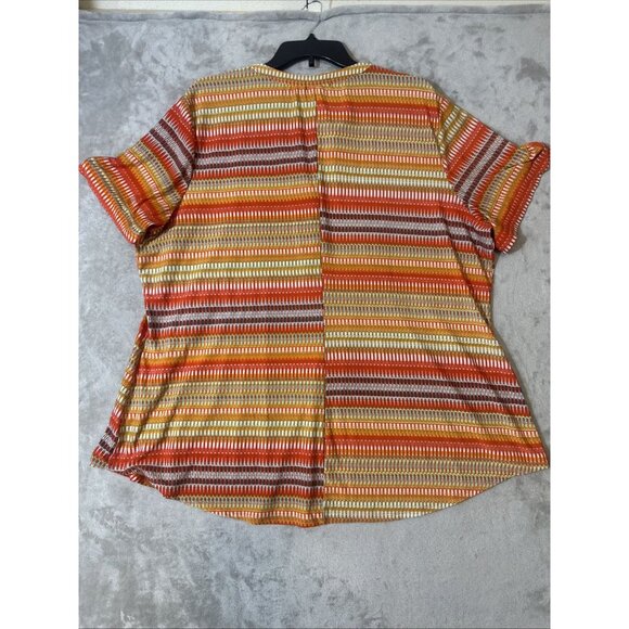 Cocomo Woman Plus 3X Multicolor Striped Boho Button Blouse - Picture 6 of 8